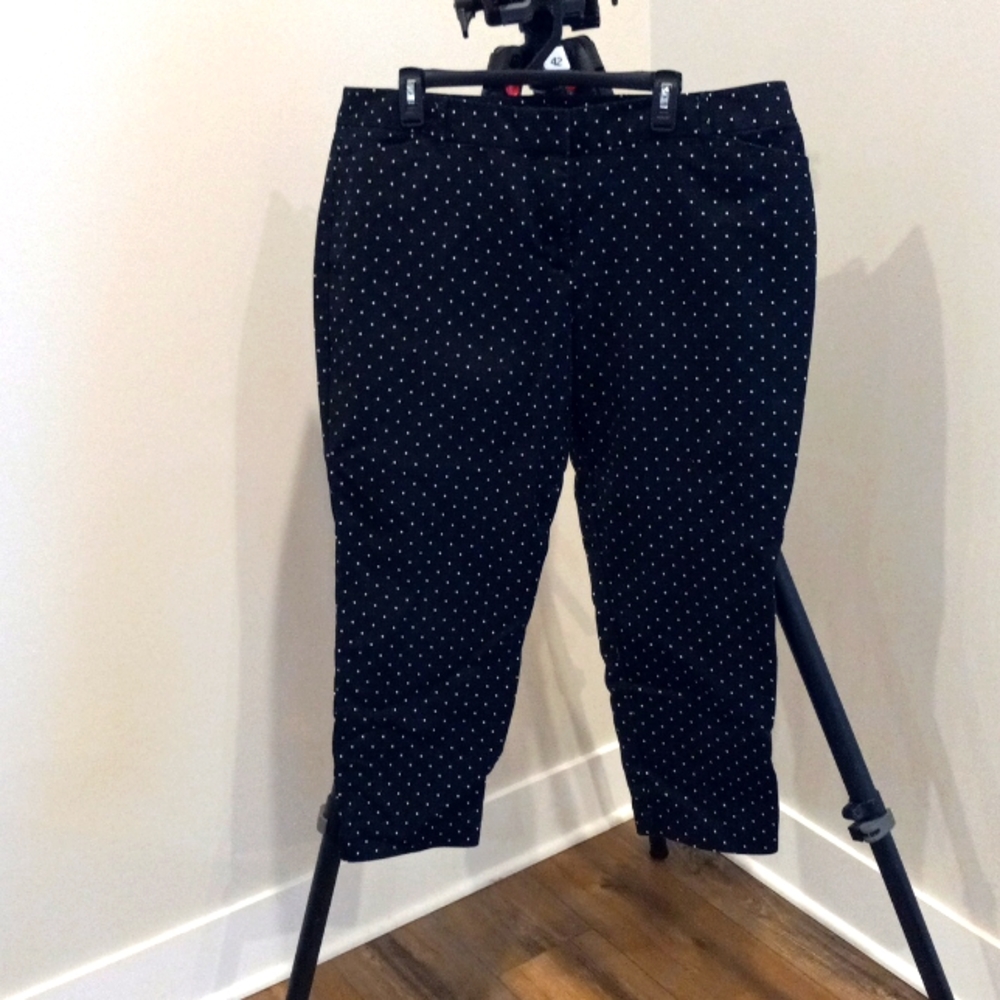 Emma Ankle Pants Size 18. Black/White Polka Dot.